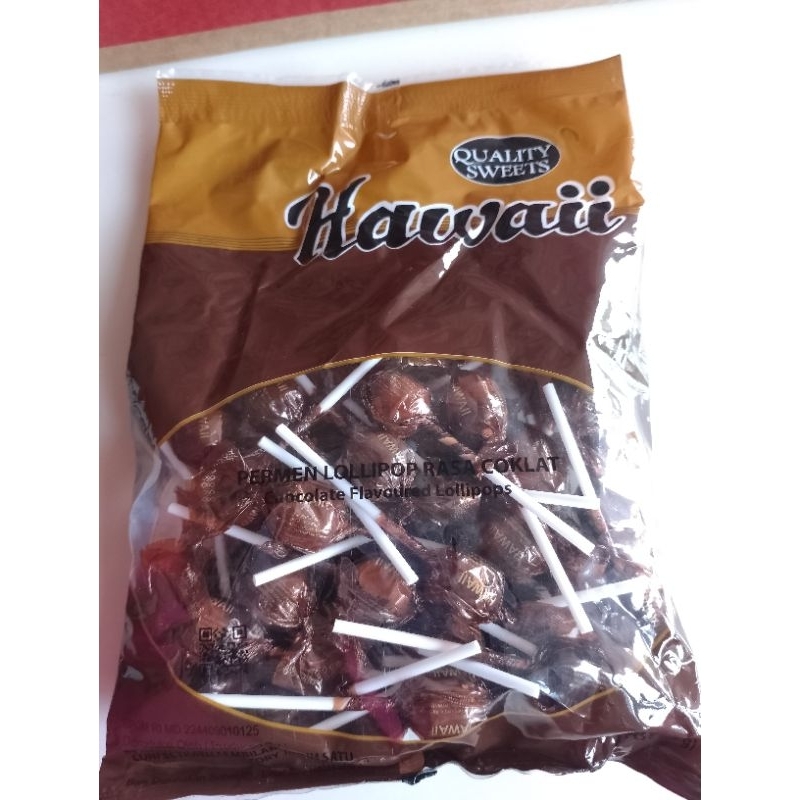 

Hawaii permen lollipop rasa coklat isi 40pcs