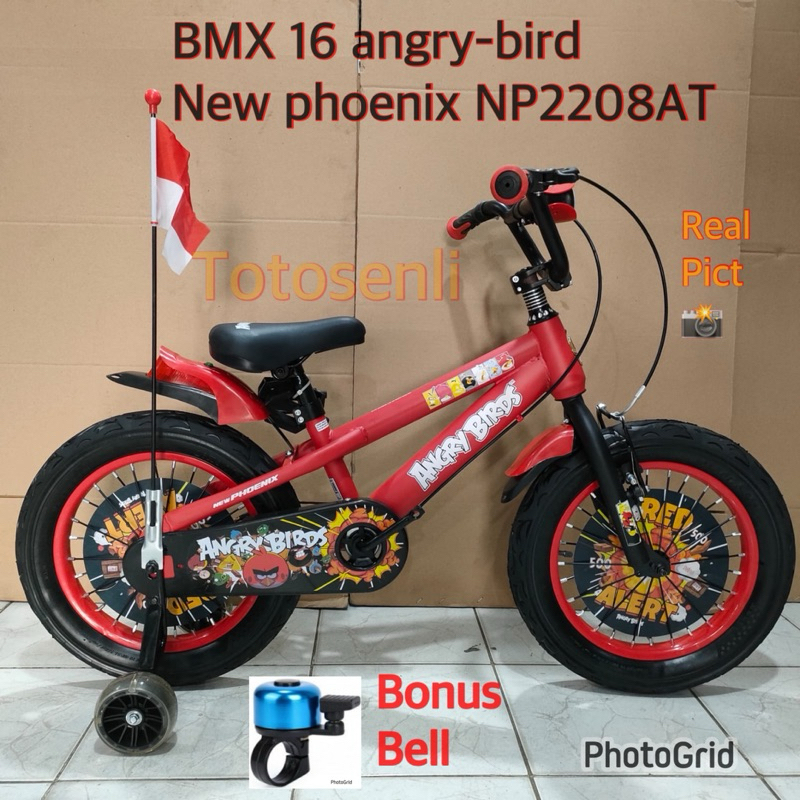 SEPEDA ANAK LAKI BMX 16 inch NEW PHOENIX NP-2208 AT model angry-bird BAN JUMBO 3.0