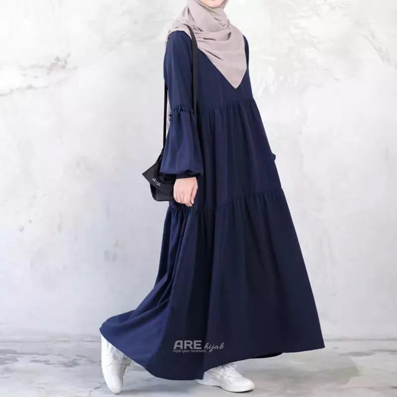 ZAKIA DREES MUSLIMAH by ARE hijab | GAMIS MEWAH REMAJA dan DEWASA BUSUI FRENDLY GAMIS HITAM PUTIH NA