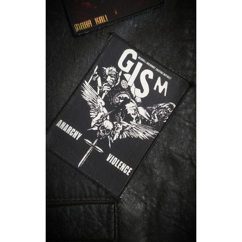 Woven patch black metal patch band black metal emblem assecories Gism