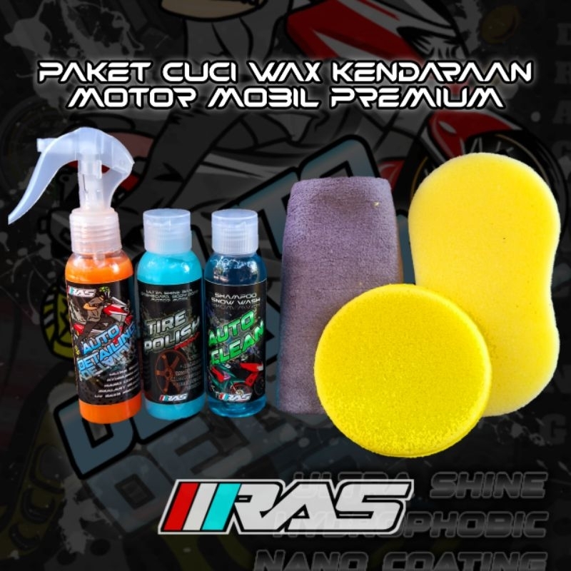 Paket Lengkap Cuci Wax Kendaraan Mobil Motor Paket Hemat Premium