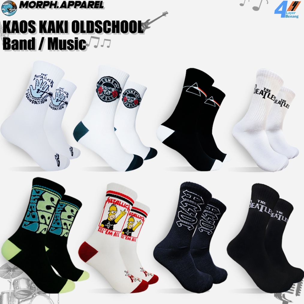 Kaos Kaki Oldschool Band  Kaos Kaki Musik  4LAYER BENANG  MorphApparel