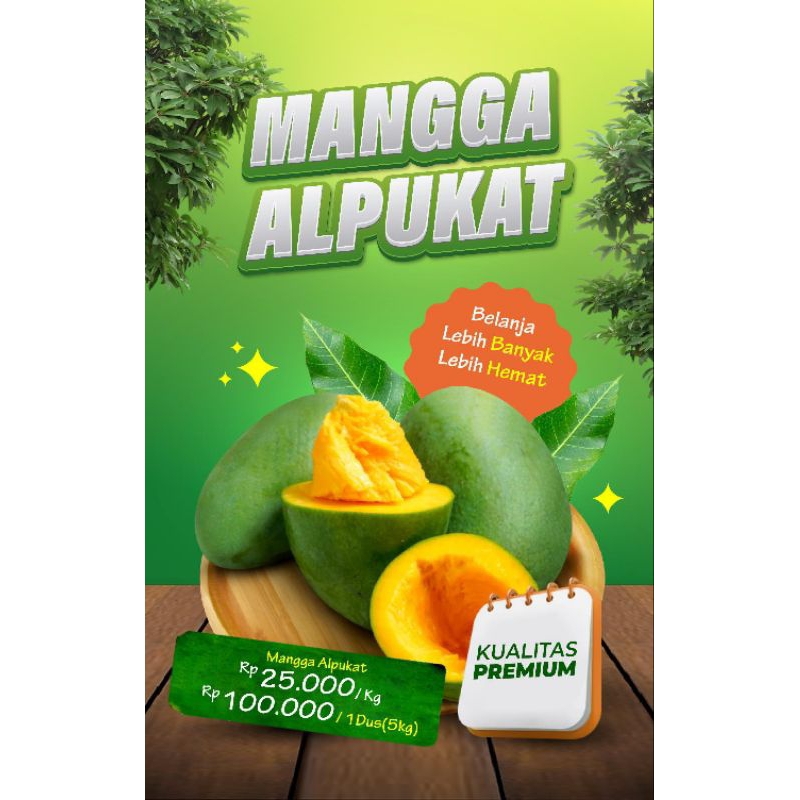 

mangga alpukat premium 5kg 1dus isi 12 dan 1kg ecer