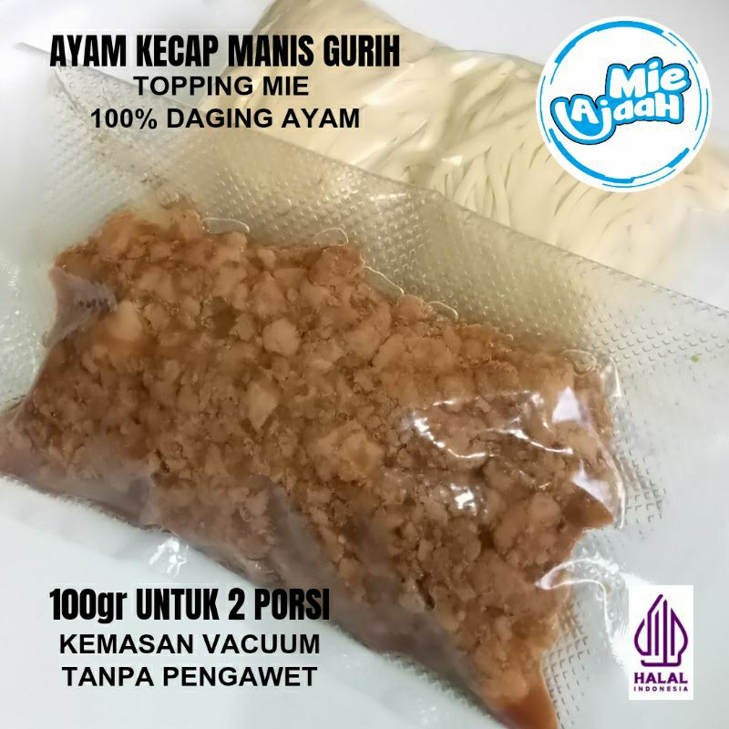 

AYAM KECAP 100gr UNTUK TOPPING MIE AYAM 2 PORSI