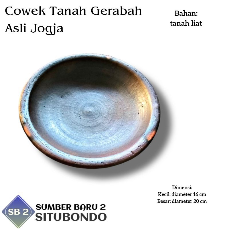 Cowek Cobek Tanah Liat Gerabah Asli Jogja Tebal