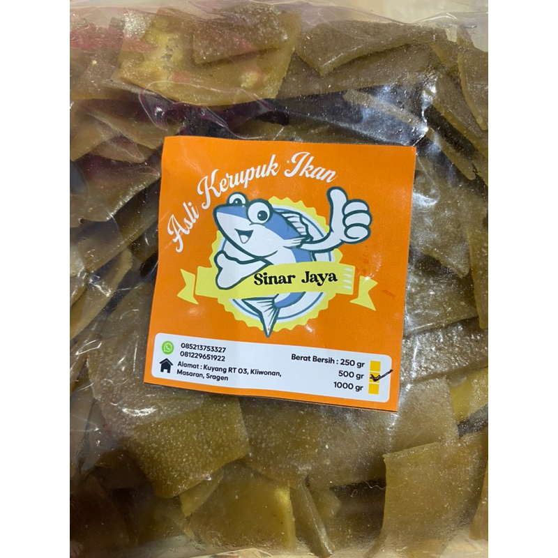 

keupuk rasa ikan lele tinggi akan kalsium kemasan 500g