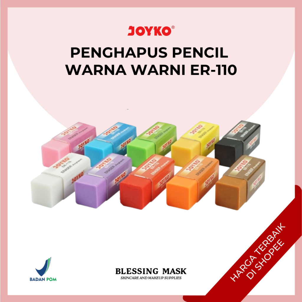 

JOYKO Eraser | Penghapus Pencil Warna Warni Joyko ER-110 | ATK Blessingmask