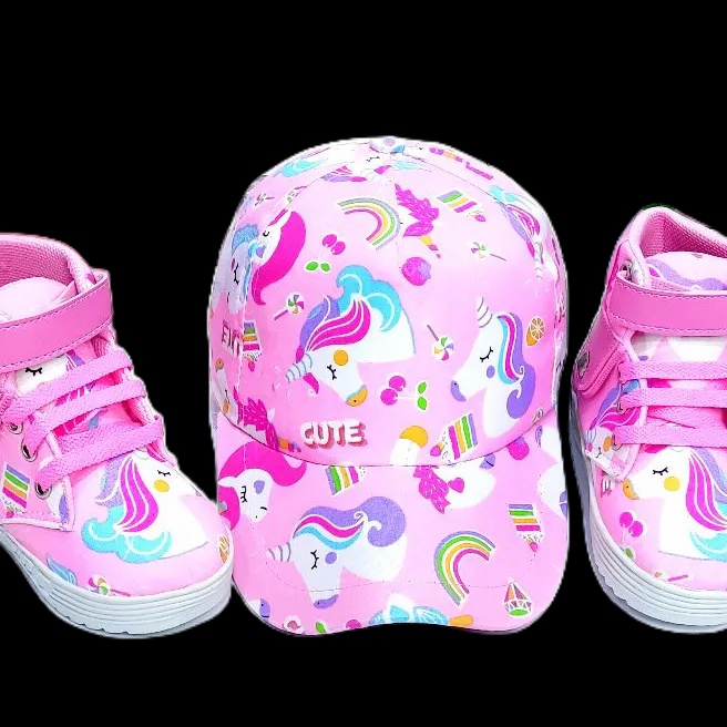 KP8 Sepatu Anak Perempuan Sepatu Boots Topi Anak Boot Anak Perempuan Topi Pet Anak Perempuan Lucu Ka