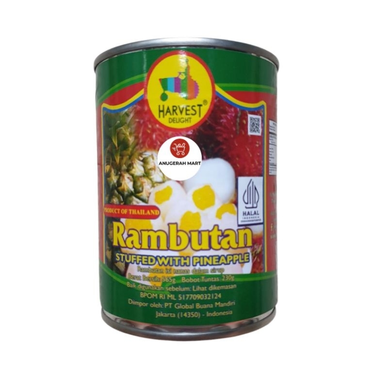 

Rambutan isi Nanas dalam sirup HARVEST 565GR / Rambutan Stuffed with Pineapple