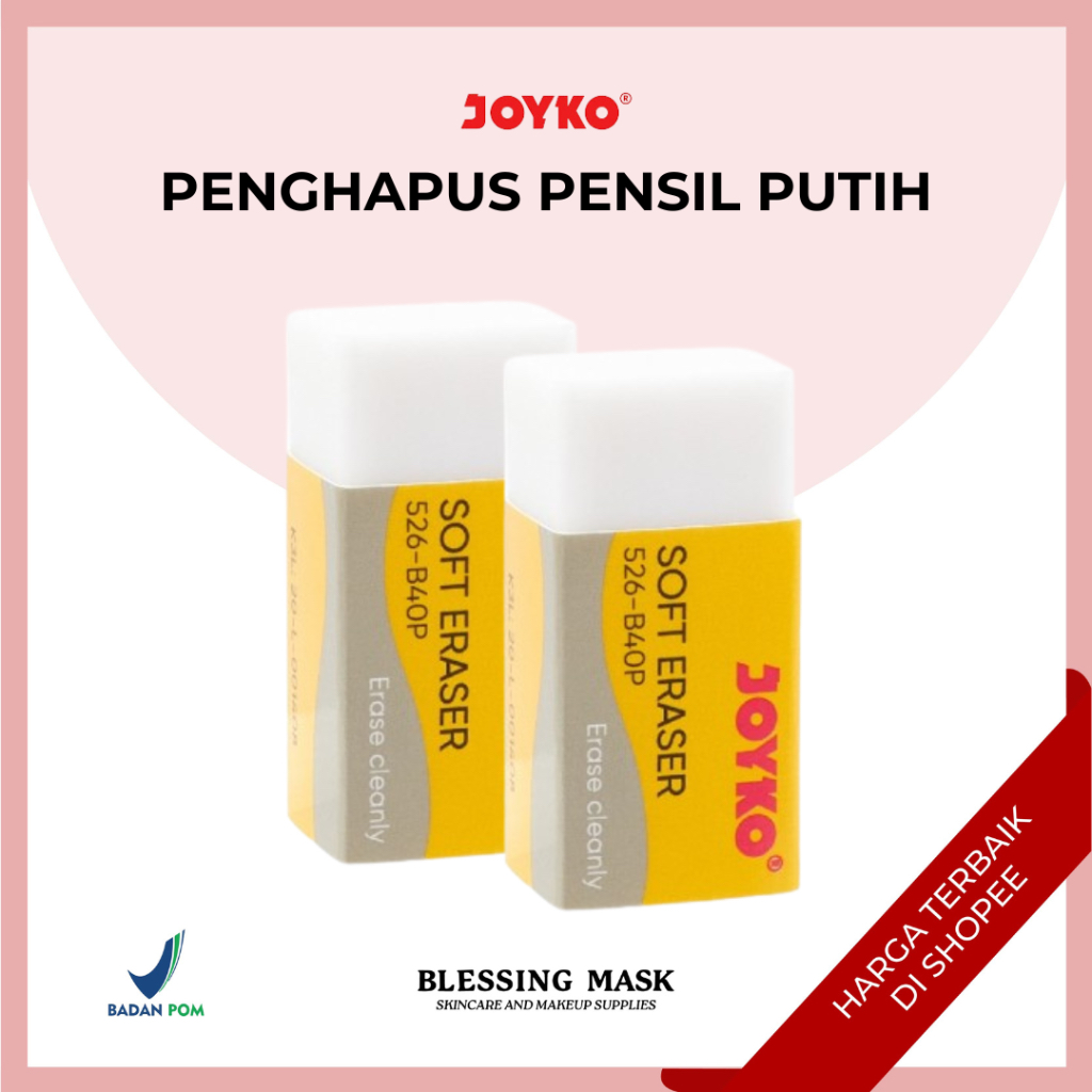 

JOYKO Eraser | Penghapus Pensil Putih 526 B40P | 526-B40BL | ATK Blessingmask