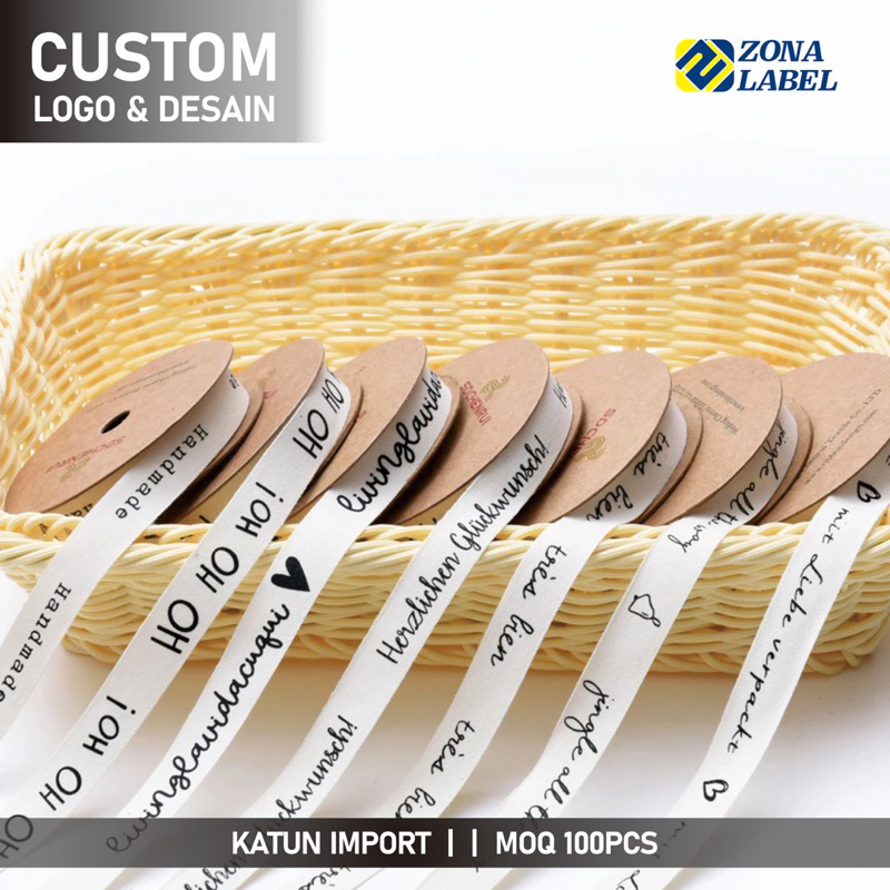 

100pcs Label Baju / Label Hijab / Label Woven Damask Subtitute / Label katun hijab / label katun kerudung custom