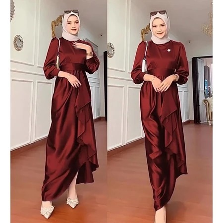 BIG SALE JUSI DRESS BRIDESMAID SATIN VELVET PREMIUM BY CHANA SILK/DRESS POLOS MEWAH BUSUI FRIENDLY 2