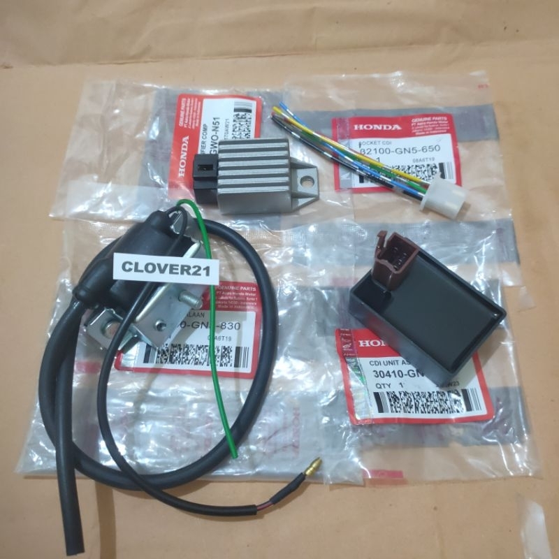 4item Cdi plus coil+kiprok dan soket cdi Honda  Grand supra fit new supra x lama revo 100cc KEV/GN5