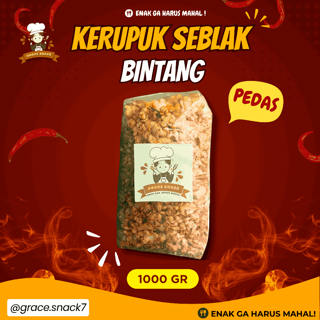 

KERUPUK SEBLAK BINTANG 1 KG - Grace Snack