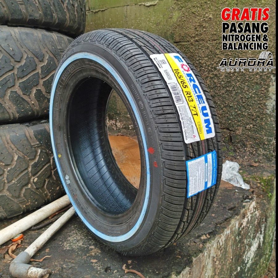 Ban mobil Forceum Trideka WLW 165/65 R13 ban list putih ring 13 tubles