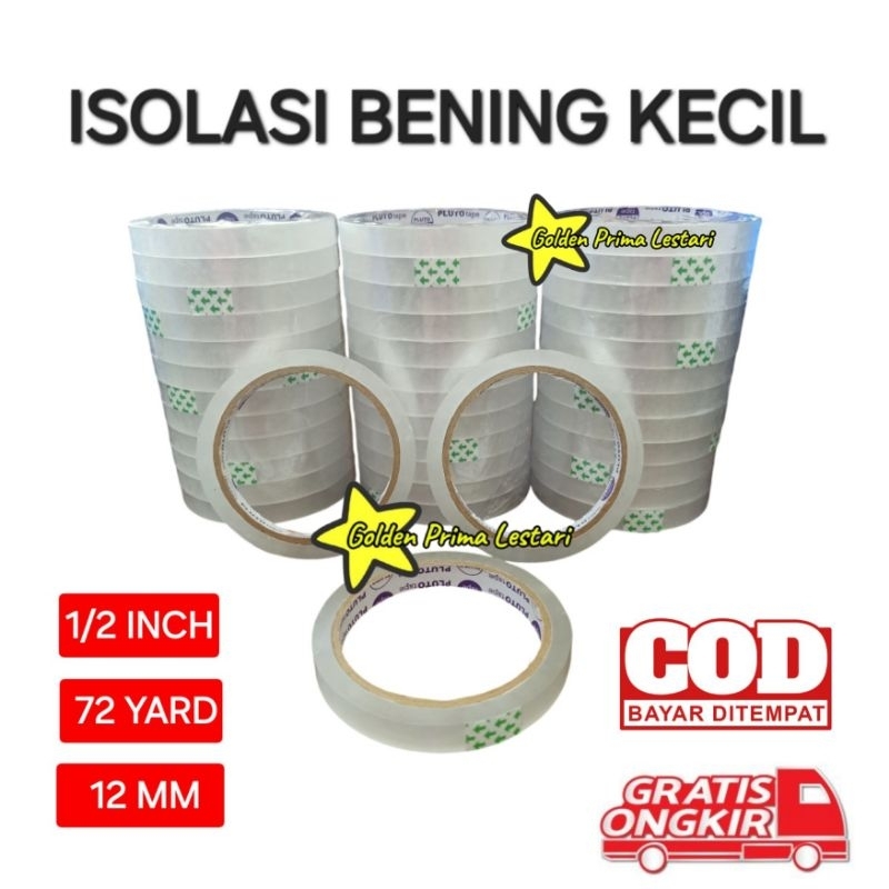 

Lakban Selotip 12mm 72 Yard Isolasi Bening ATK Tape 1/2 Inch