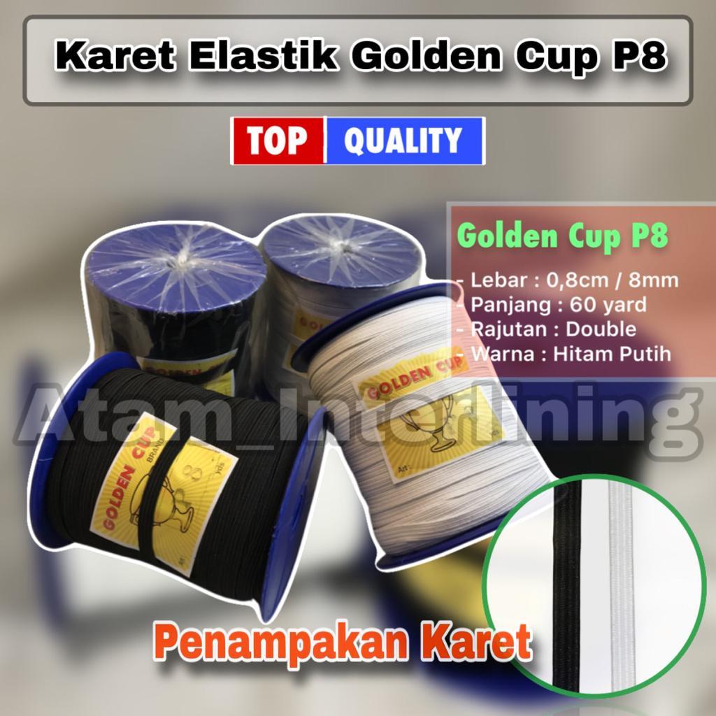 Karet Elastis 0,8CM - karet bra | karet kolor | elastik baby | karet GOLDEN CUP | karet elastik Gold