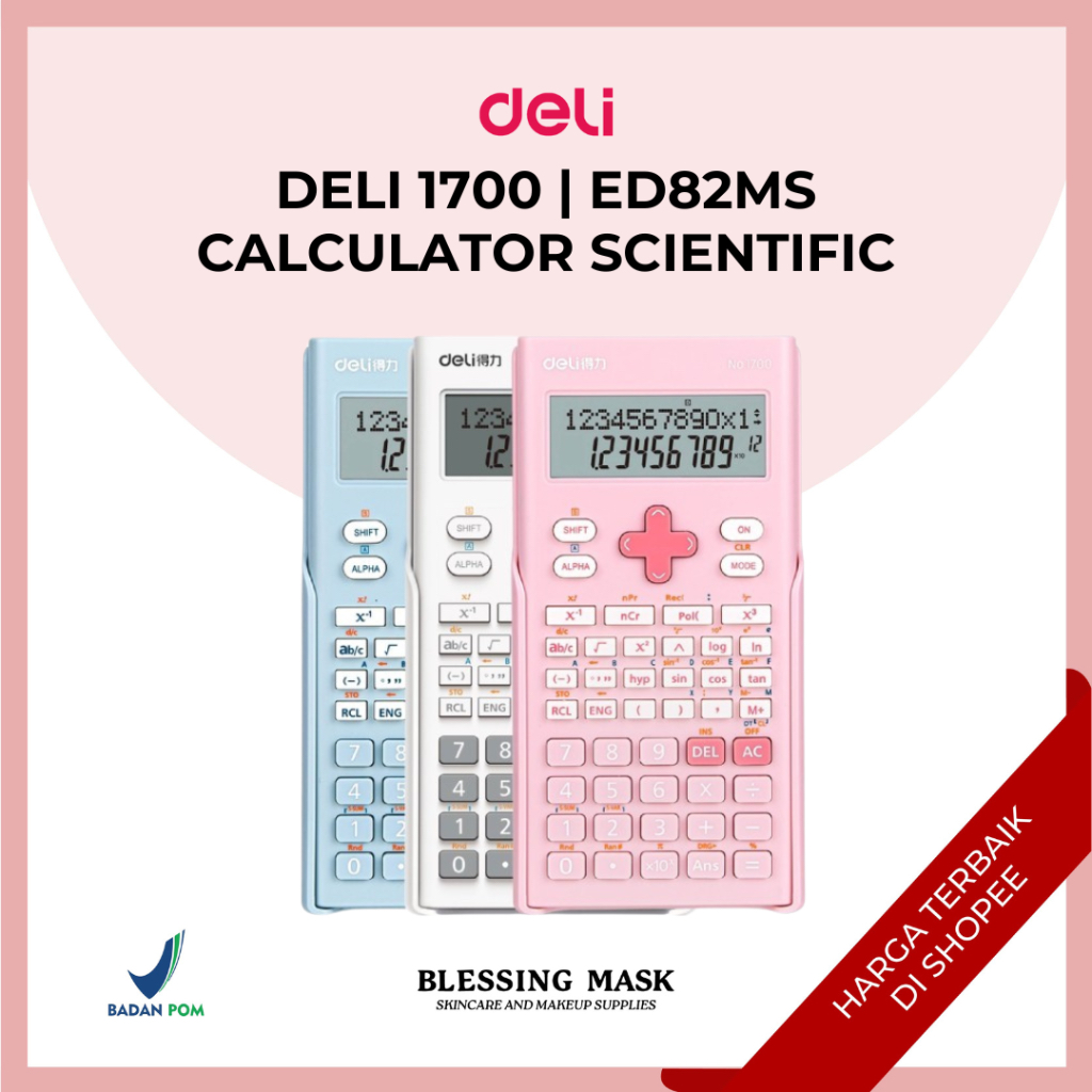

Deli 1700 |ED82MS Calculator Scientific Kalkulator 240 Fungsi Kalkulasi | ATK Blessingmask