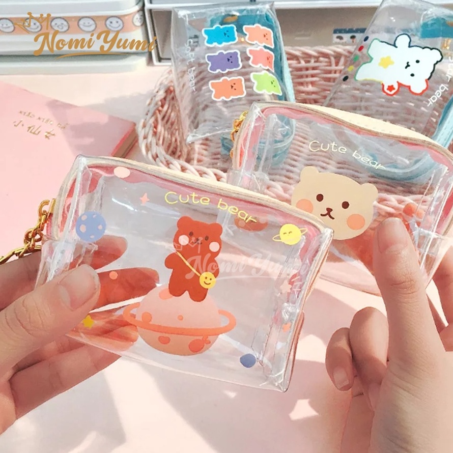 LANGSUNG ORDER GAN Nomiyumi  Dompet Tempat Koin Model Transparan Motif Karakter Lucu Pouch Lucu
