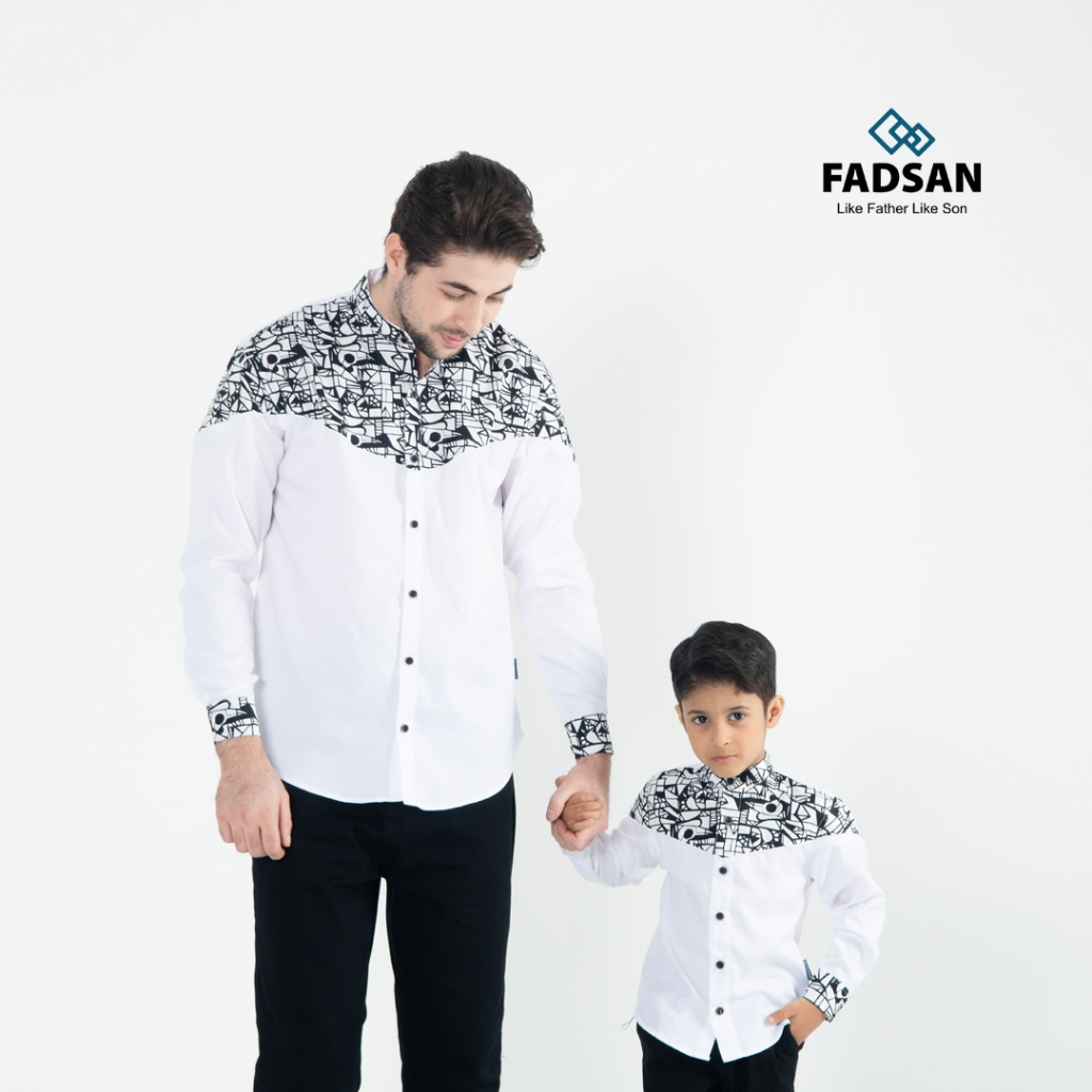 KEMEJA KOKO COUPLE AYAH DAN ANAK LAKI LAKI LENGAN PANJANG ADIKARA SERIES FADSAN