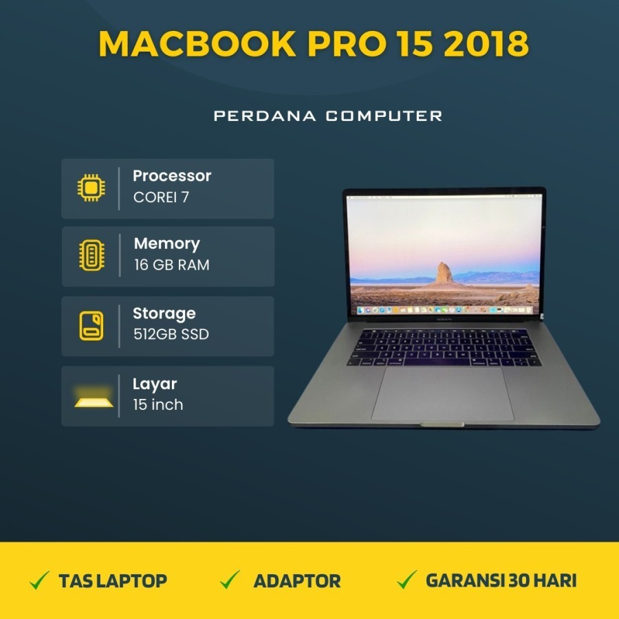 Macbook Pro 15 2018 Core i7 Ram SSD AMD Radeon Touchbar