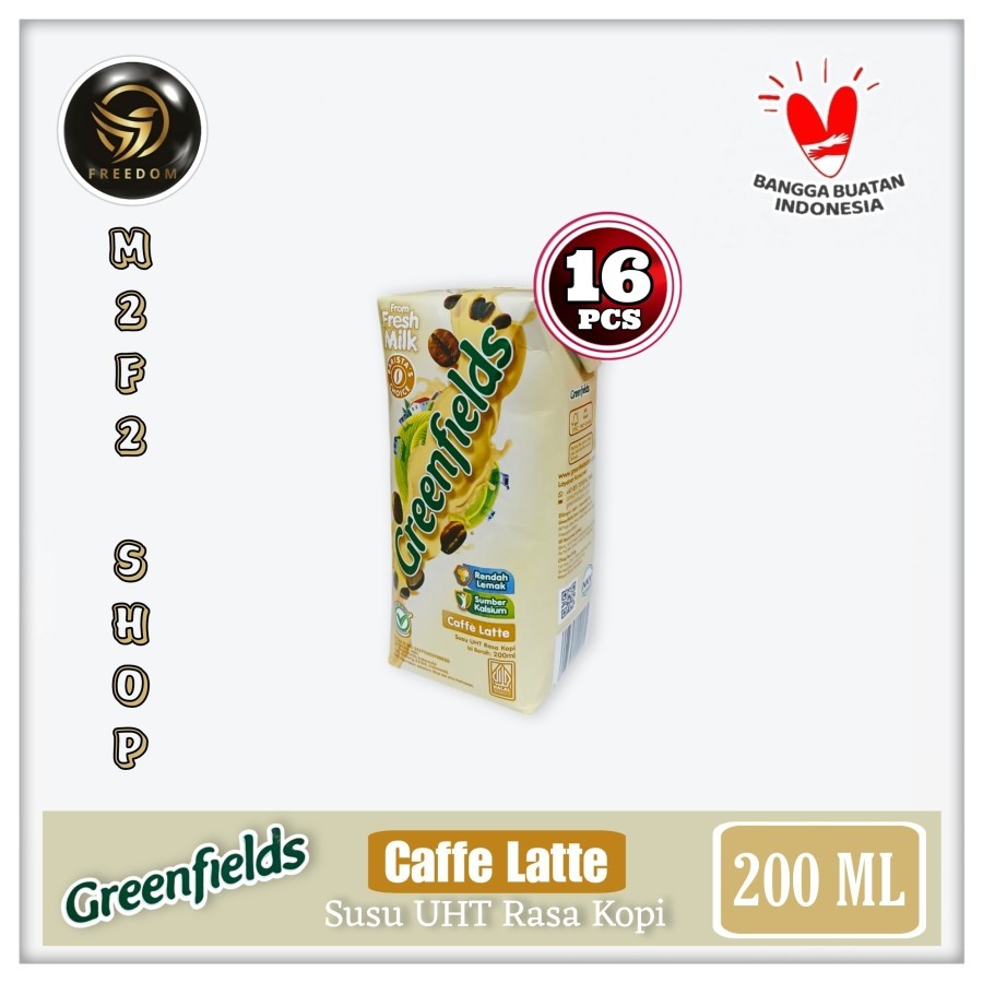 

Greenfields Low Fat Caffe Latte Milk | Susu UHT Kotak Rasa Kopi Rendah Lemak - 200 ml (Kemasan 16 Pcs)