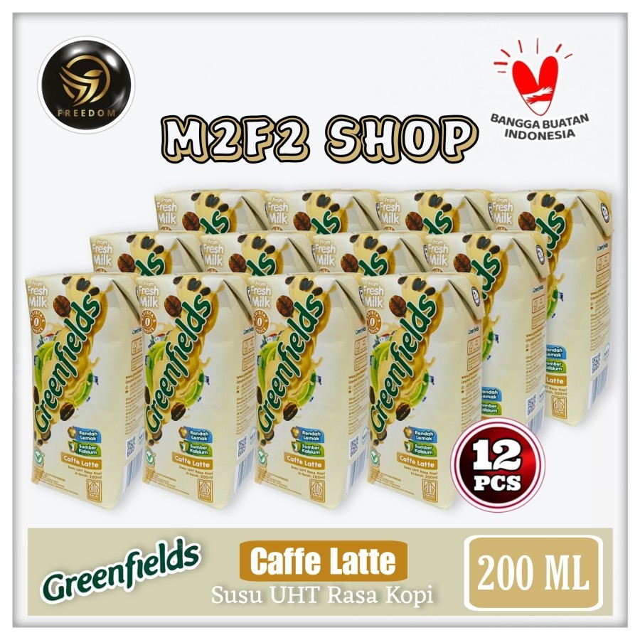 

Greenfields Low Fat Caffe Latte Milk | Susu UHT Kotak Rasa Kopi Rendah Lemak - 200 ml (Kemasan 12 Pcs)