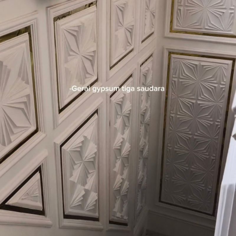 Ornamen panel gypsum 3d - Ornamen wall panel 50cm premium