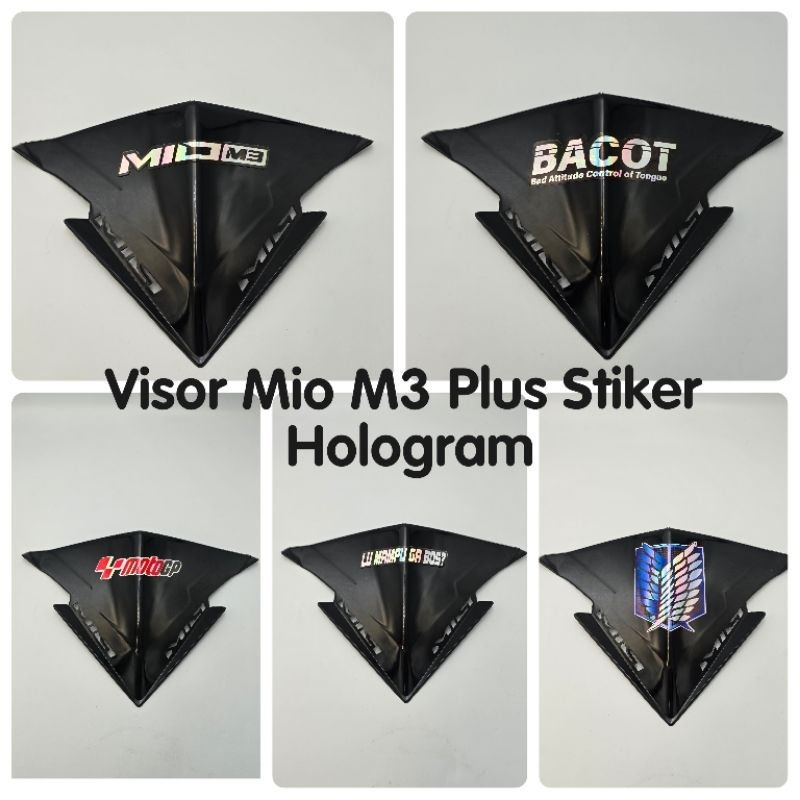Visor Mio M3 Hitam Plus Stiker Hologram - Visor Mio M3 - Mio Z - Mio 125