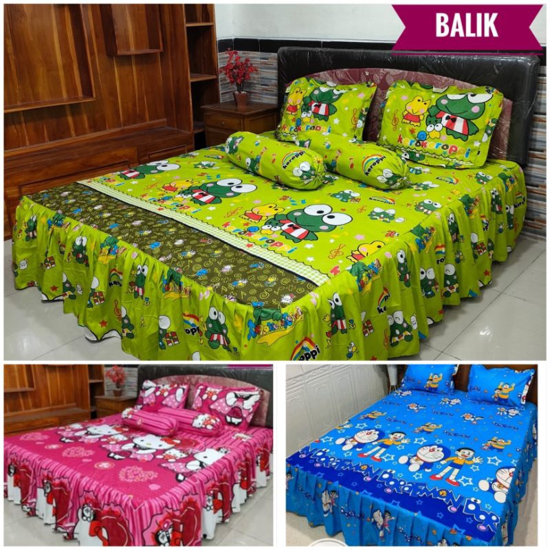 Seprei Keropi Rumbai Seprei Pengantin Size 180X200 (free  Sarban Sargul)