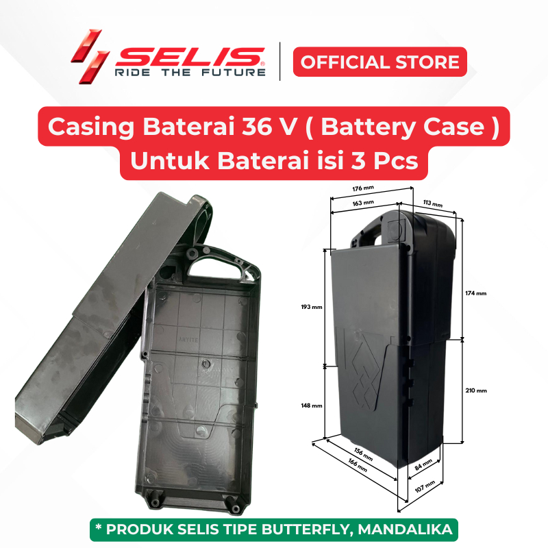 SELIS - Casing baterai 36 Volt 12 Ah Sepeda Motor listrik Universal ( Battery Case )