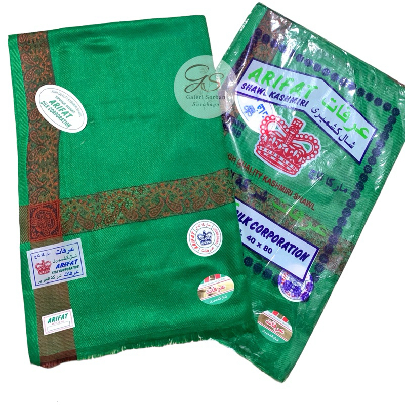 Sorban Hijau Arifat Kashmiri Panjang 100 x 200cm