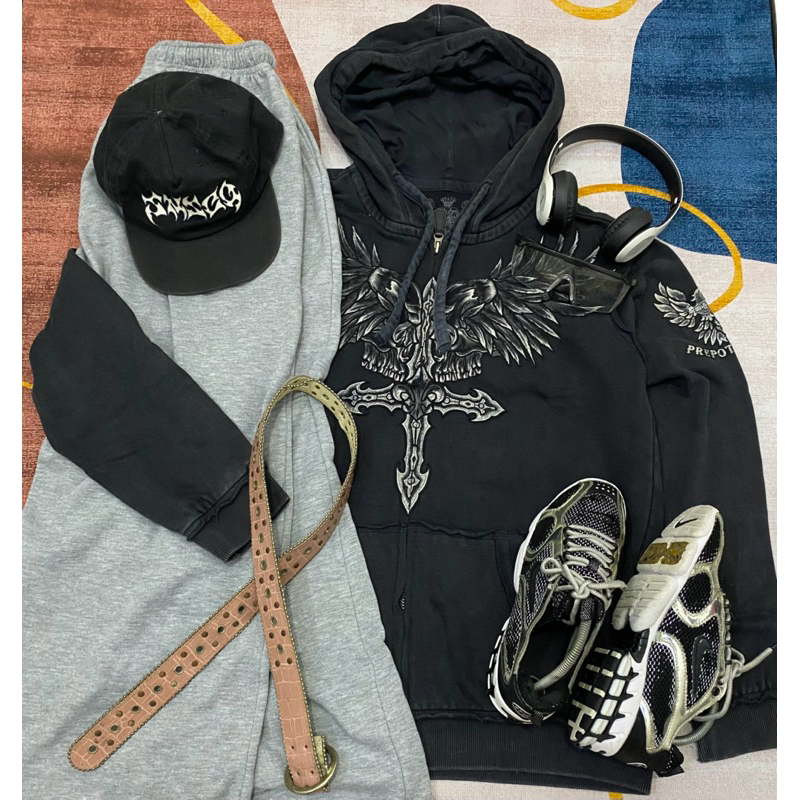 Hoodie skull prepotente y2k not jnco sohk fubu wutang