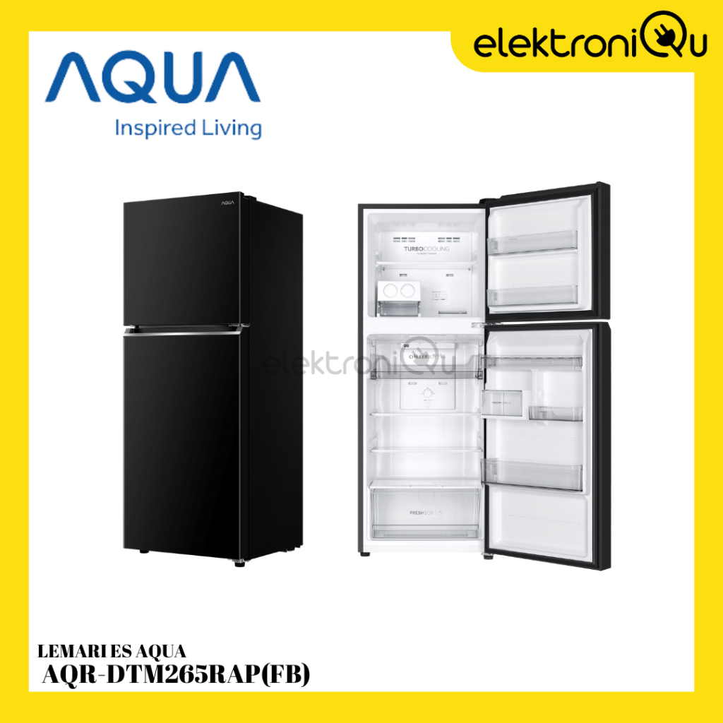 AQUA Kulkas 2 Pintu 205 Liter Magic Neo Turbo Cooling Twin Inverter AQR-DTM265RAP