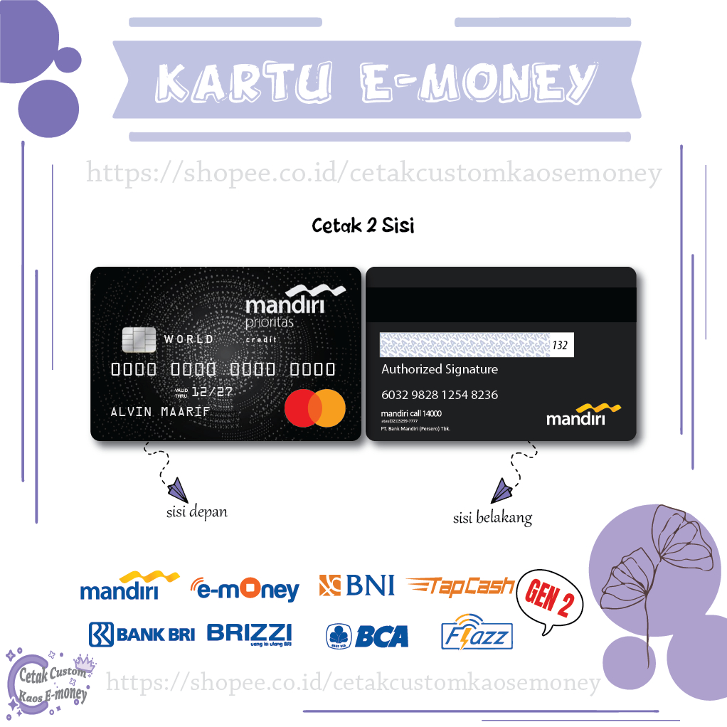 KARTU E MONEY E TOLL CARD MANDIRI PRIORITAS MASTERCARD BLACK CARD MANDIRI EMONEY BNI BRI BCA- 2SISI