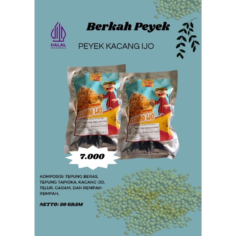 

Peyek kacang Ijo Kemasan Praktik Aluvoil Berkah Peyek 50 Gram