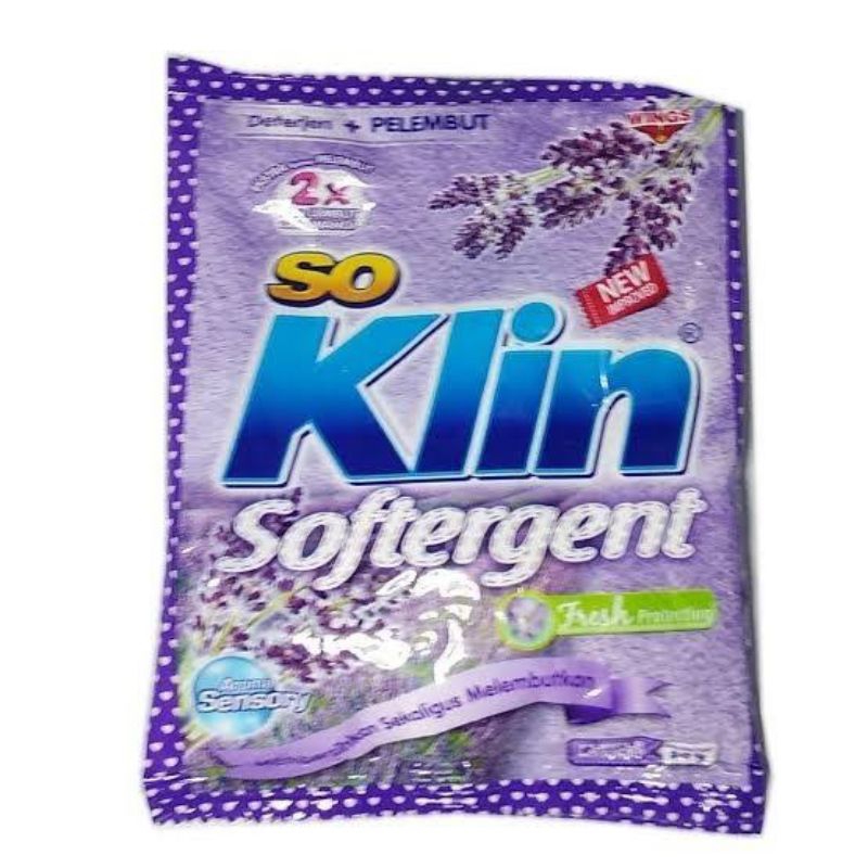 SoKlin Softergent Lavender & Lily Detergen Bubuk 1 Renteng Isi  6 Sachet 43g