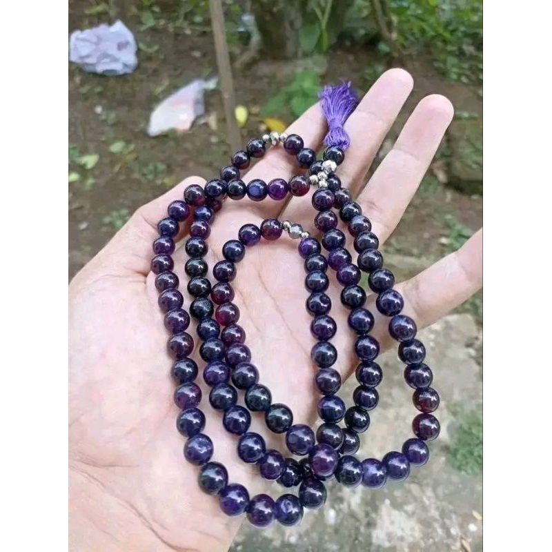 Tasbih batu Kecubung Wulung