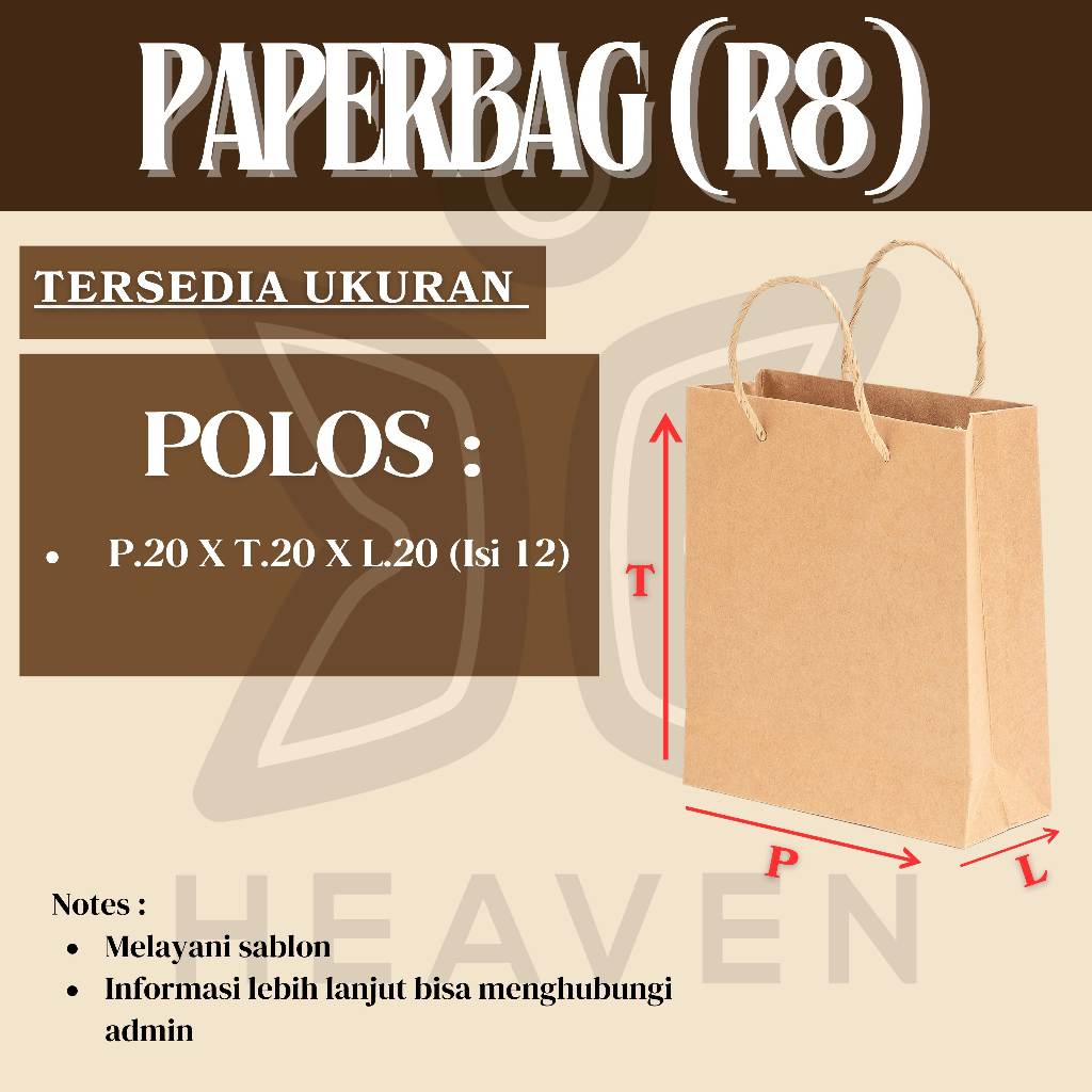 

Paper Bag(20x20x20)|Paper Bag Polos Coklat | Paper Bag Polos Tali souvenir Kado Tas Hantaran