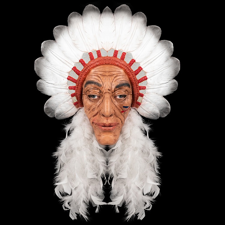 Topeng Wajah Indian Chief Cosplay Halloween Carnaval Party