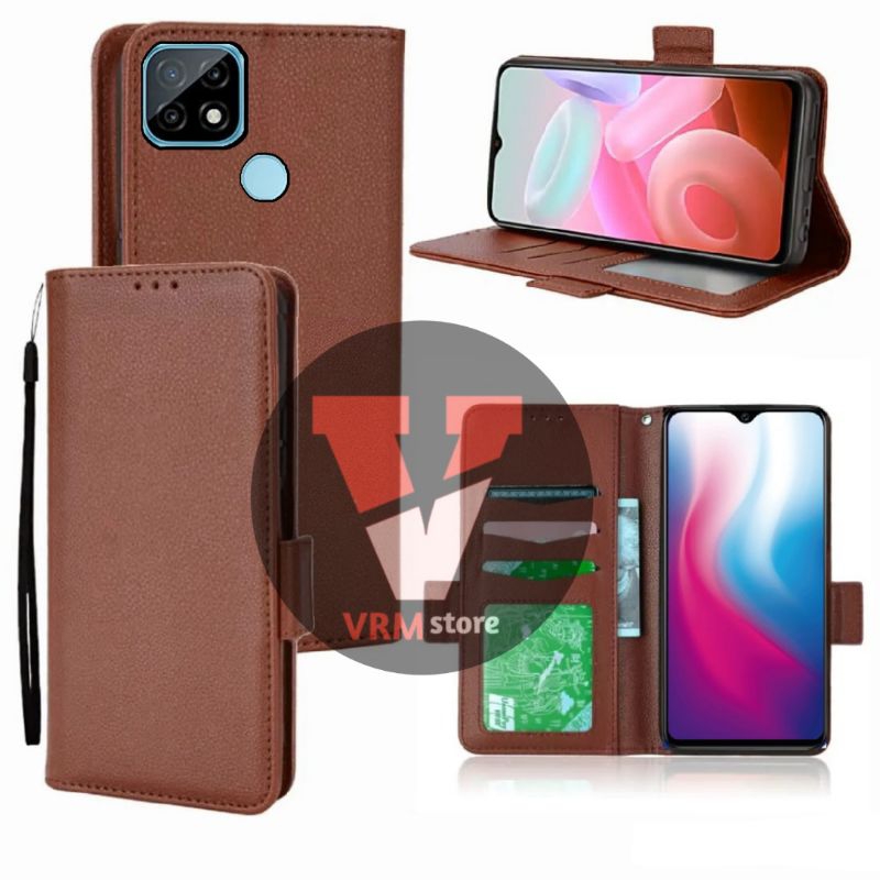 Case Flip Realme C21 Realme C21y Soft Case Flip Wallet Flip Cover Leather Premium Case HP