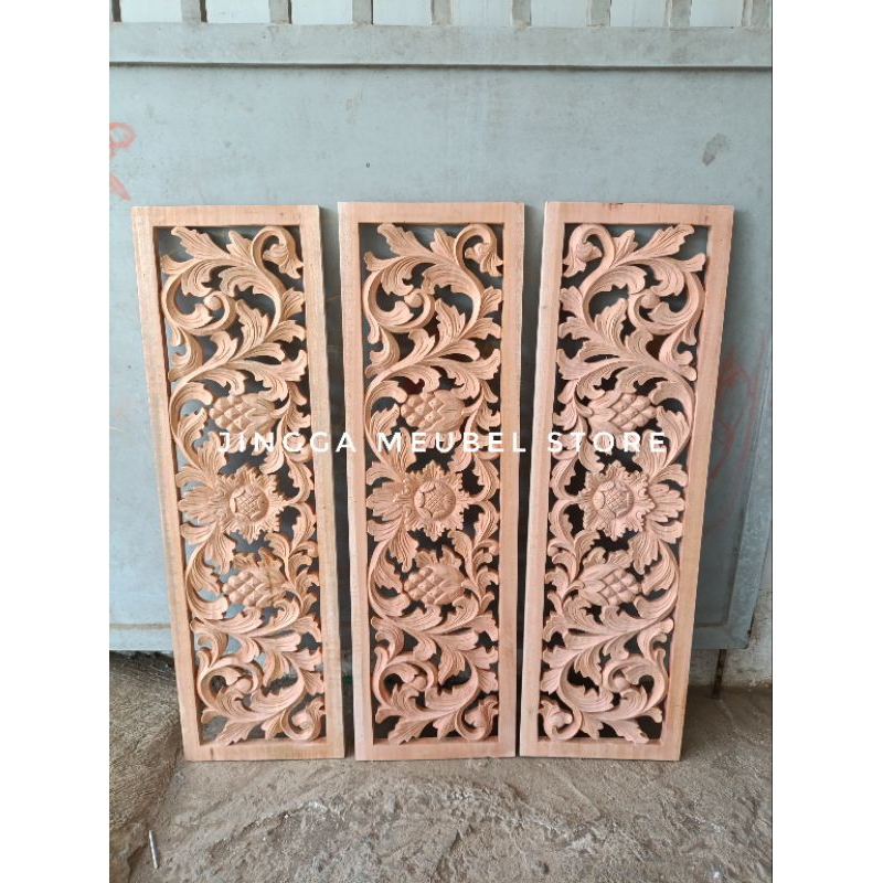 ornamen ukir ukiran kayu dekorasi kayu loster kusen pintu jendela Boven lisplang dekorasi dinding ho
