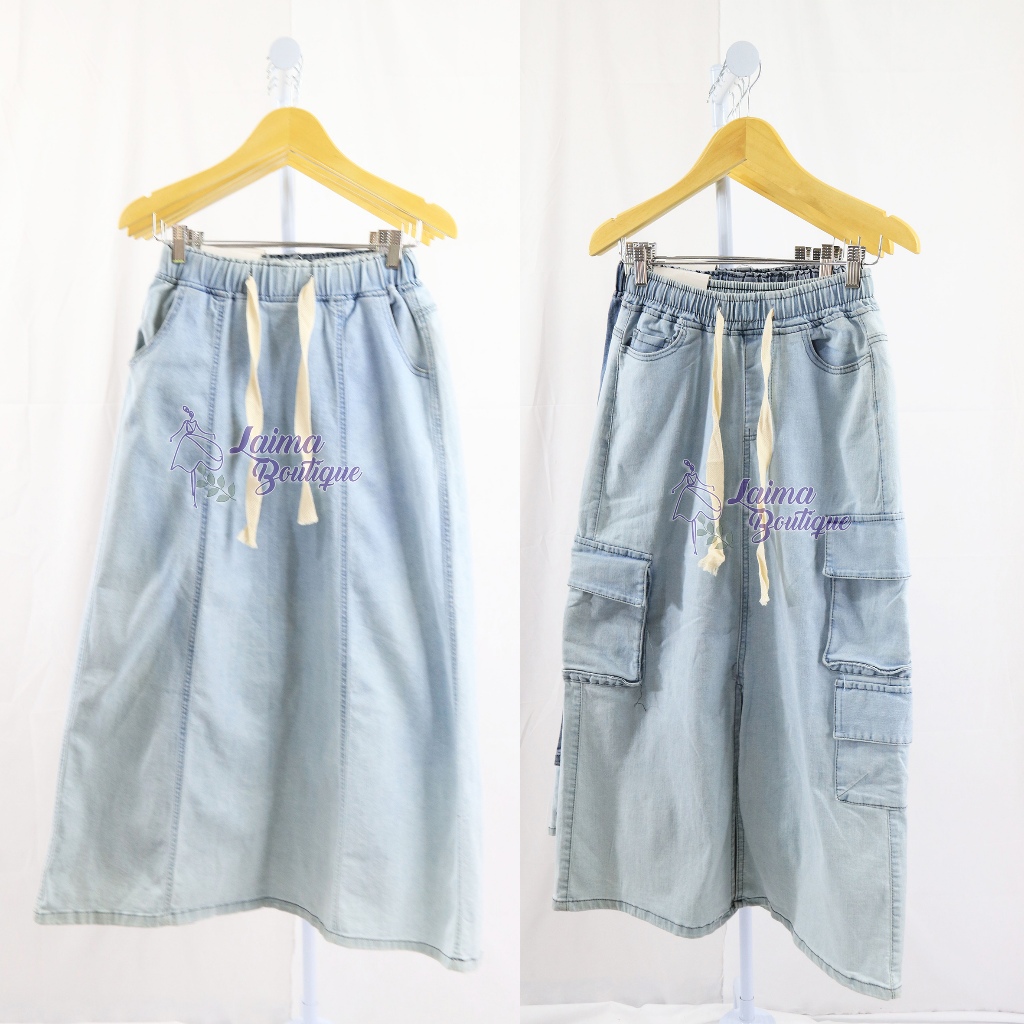 LAIMABOUTIQUE - Rok jeans wanita import bangkok bkk