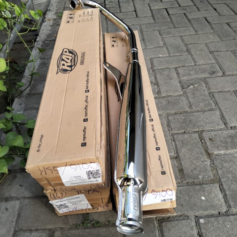 KNALPOT CORBI RAP MUFFLER ORIGINAL KNALPOT CORBI PLOR CHROM LEHER 32 35 & 35 RATA