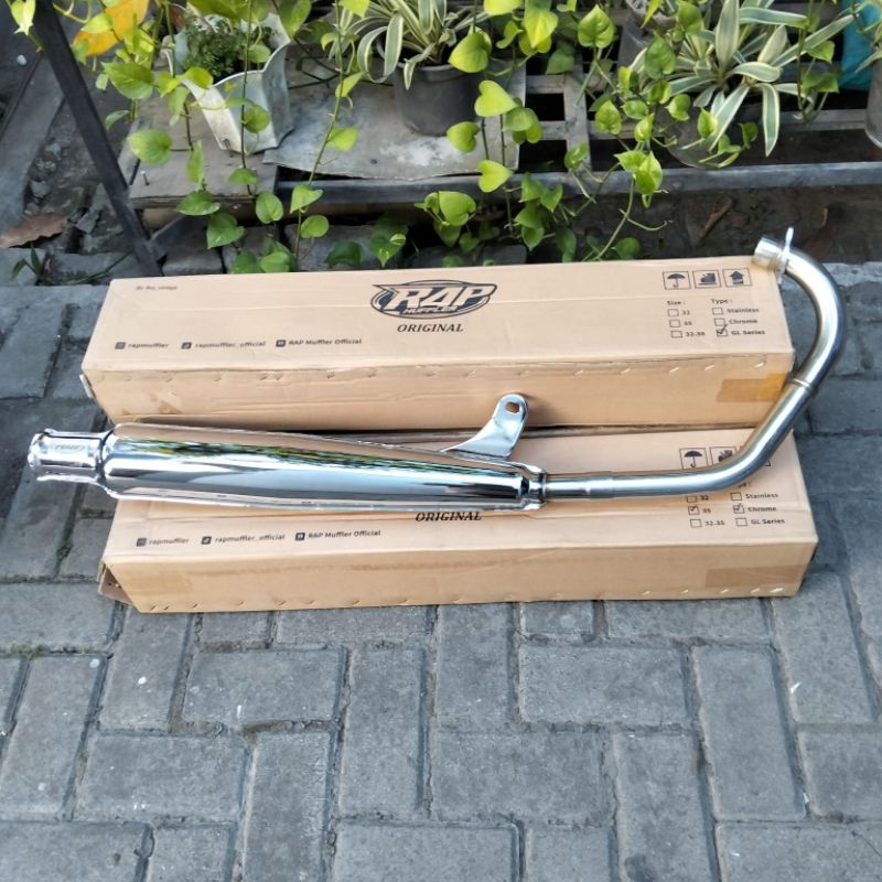 KNALPOT CORBI PLOR RAP LEHER STAINLESS 32 35 & 35 RATA KNALPOT ORIGINAL RAP STAINLESS