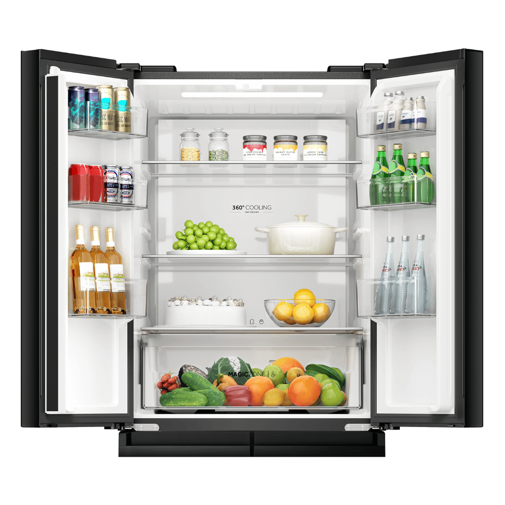 Kulkas 4 Pintu Aqua Japan AQR CTD 506 RGG (BK) Multidoor Twin Inverter