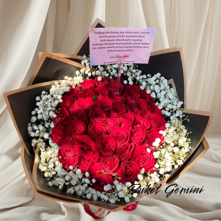 Buket Bunga Mawar Fresh Asli, Buket Bunga Mawar Merah, Buket Pernikahan, Buket Anniversary, Buket Va