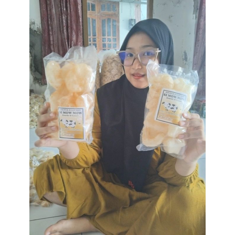 

krupuk kulit sapi asli dapat 5 bungkus