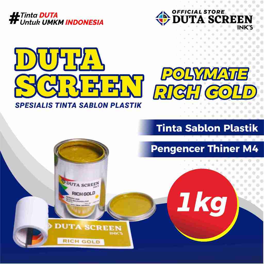 Tinta Sablon Duta Screen Ink Polymate Rich Gold 1kg