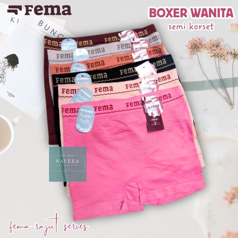 12pcs Celana Dalam Cd Wanita Boxer Semi Korset Fema Legging Pendek Bahan Rajut - NVA0515